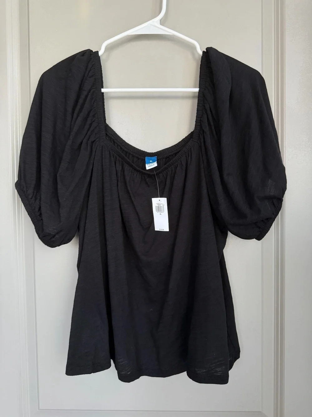 Old Navy Women’s Black Puff Sleeve Square Neck Blouse Top